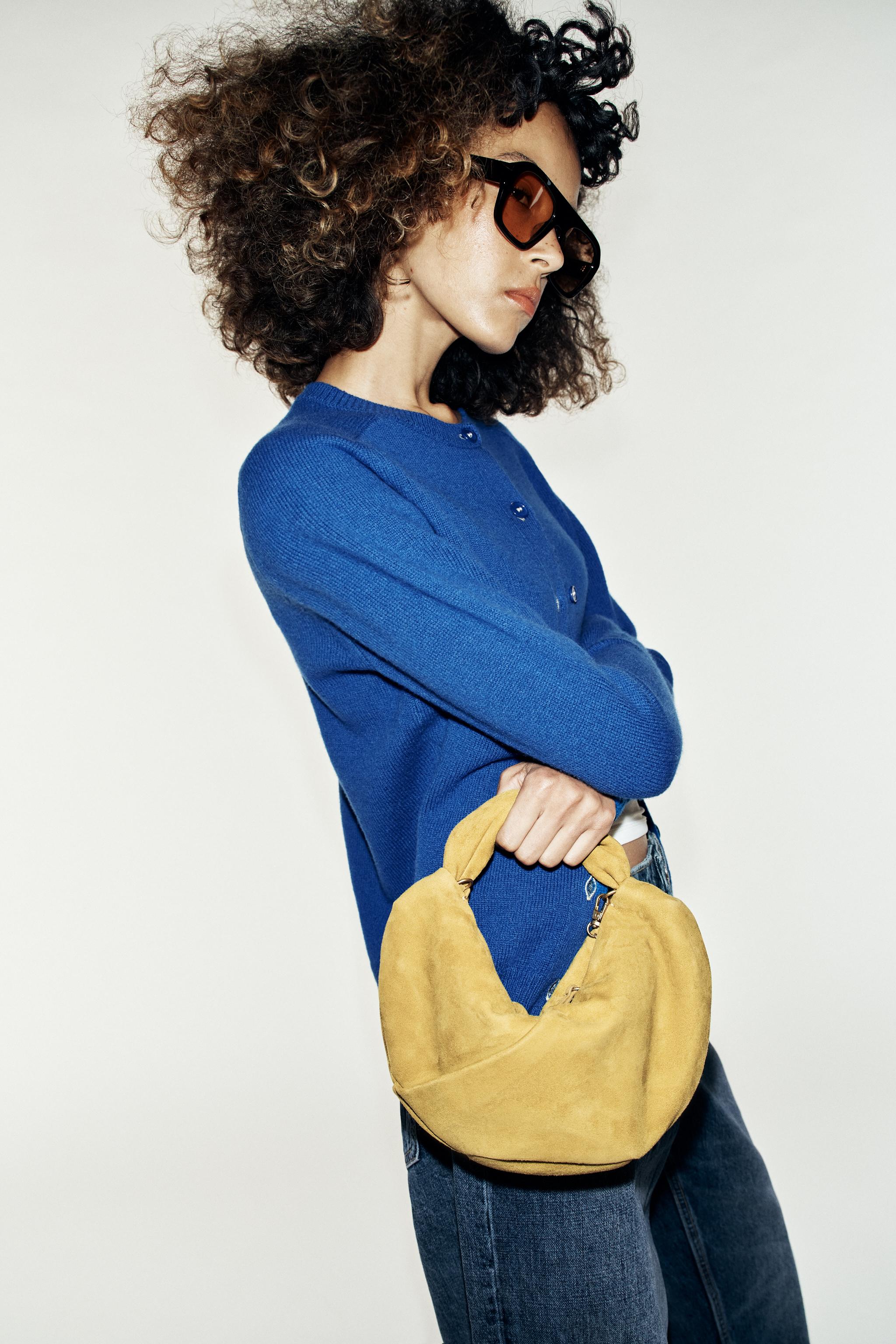 SAC À MAIN FRONCÉ EN CUIR